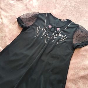 Banned retro cat mesh swing dress xl